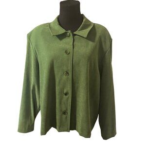 Briggs New York Petite green button up jacket size PXL
